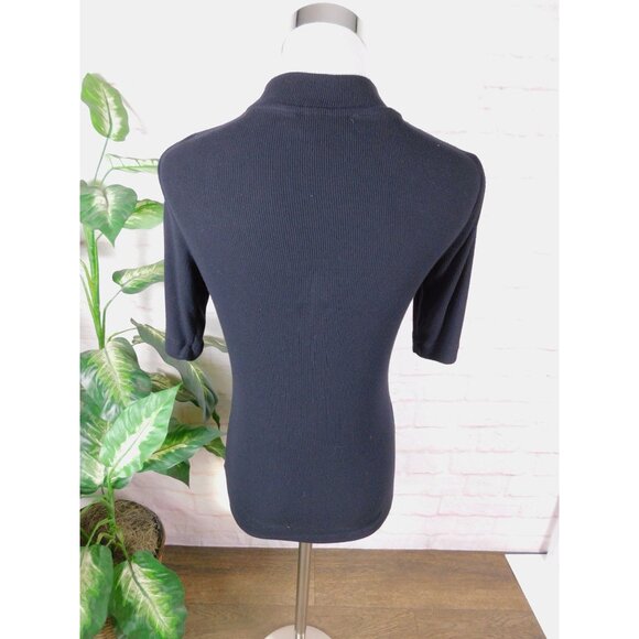 Truth Republic S Black Ribbed Mock Neck Top - Picture 6 of 11